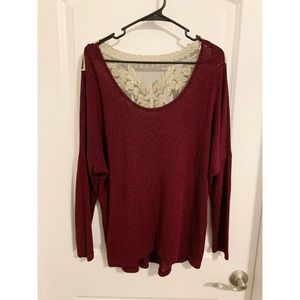 Red and gold detailed sweater